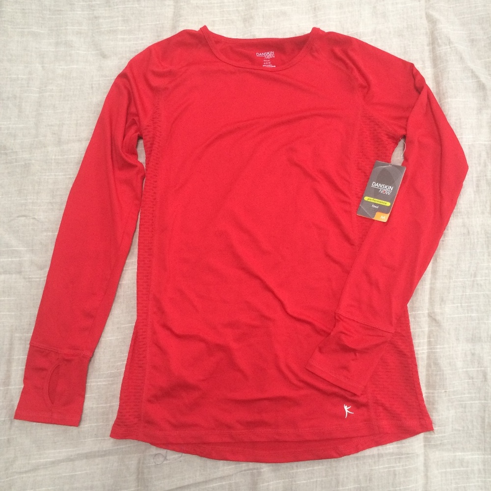 **SALE** M Red Danskin Fitted Workout Longsleeve